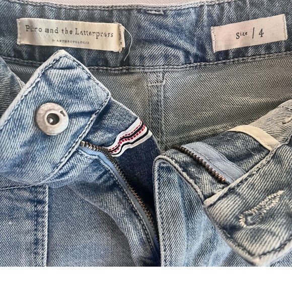 Pilcro & the Letterpress Patchwork Denim Skirt Size 4 Distressed EUC - Picture 6 of 8